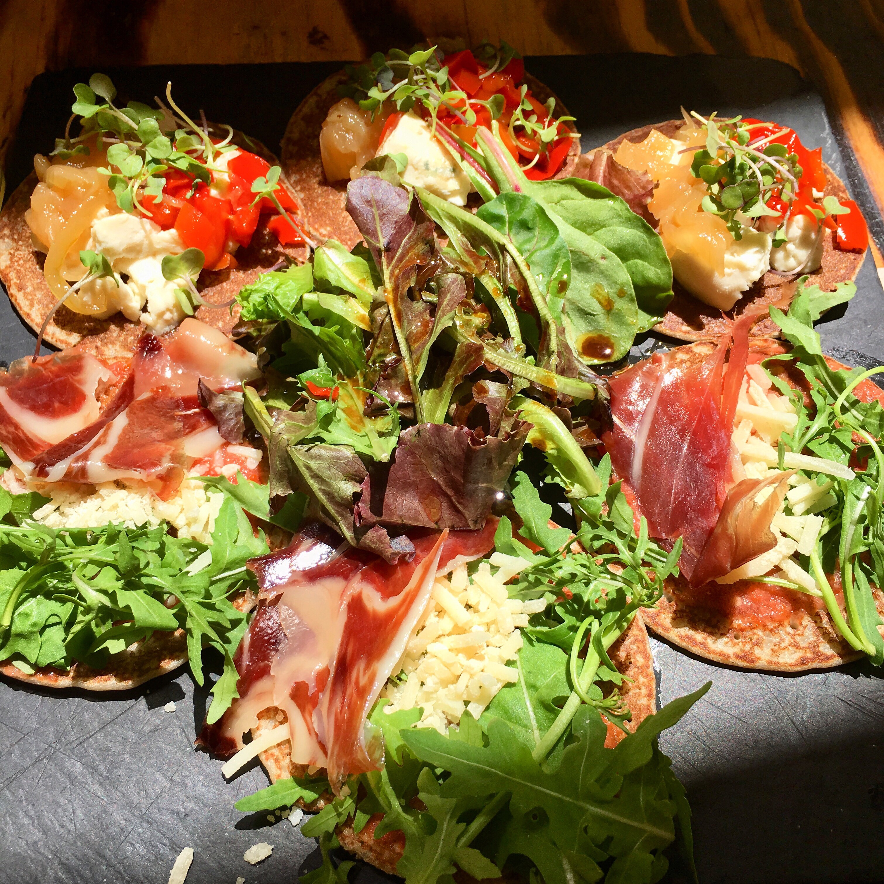 Gluten free buckwheat blinis.