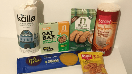 Photograph of various gluten free products